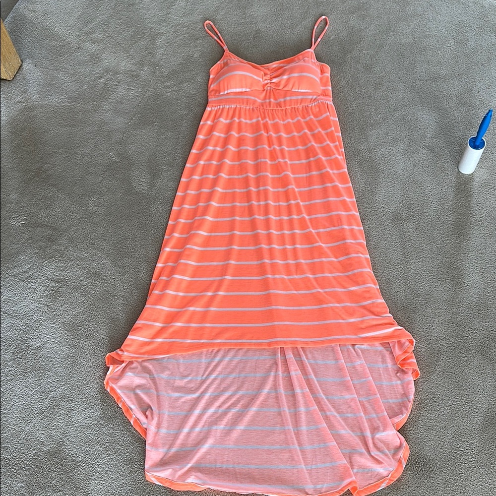 No boundaries Orange Striped Summer Dress